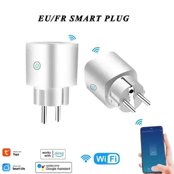 EU Wi-Fi Smart Plug WiFi Двухрежимный тайминг Измерение мощности Умная розетка работает с Alexa Home