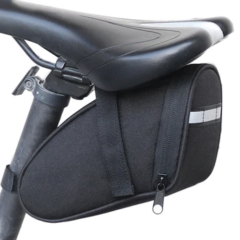 Прочная высококачественная велосипедная седельная сумка Велосипедная сумка под сиденьем Универсальный водонепроницаемый молния 18 * 9 * 9 см Холст MTB