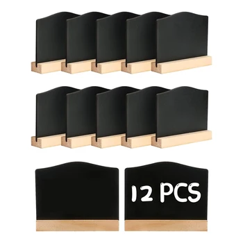 12Pack Mini Chalkboard Signs Маленькая настольная доска для сообщений Blackboard с подставками 10X7,2 см