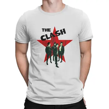 T-The Clashs Creative TShirt для мужчин Рок-музыка Круглый воротник Чистый хлопок Футболка Хип-хоп Подарочная одежда OutdoorWear