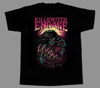 Vtg Killswitch Engage Band С коротким рукавом Черный Все размеры Мужчины Женщины Рубашка HH821 с длинными рукавами