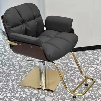 Профессиональный салон красоты Парикмахерское кресло Роскошный классический удобный стул с квадратным ковриком Вращающийся минималистичный мягкий диван Cadeira