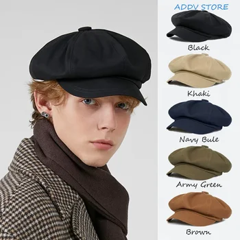 Восьмиугольная шляпа для мужчин и женщин, берет в стиле городской уличной одежды, высококачественная шляпа художника и кепка газетчика, коллекция весна-лето