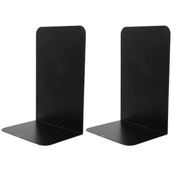 1 пара металлический подставка для книг сверхпрочный и декоративный современный дизайн с нескользящим основанием (черный)