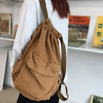 Женский холст Симпатичный рюкзак на шнурке Модный женский ноутбук Школьная сумка Модный женский рюкзак Cool Girl Путешествия Школьная сумка