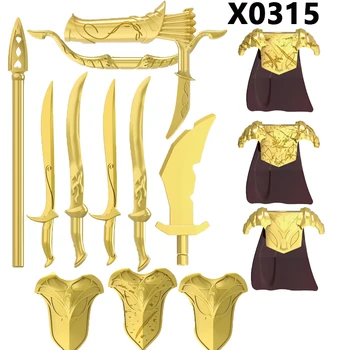 Средневековье X0315 Эльфийский воин-хранитель Строительные блоки лучника Сборка фигурок для детей Модель игрушек подарок