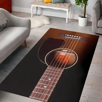Черный гитарный ковер 3D по всему напечатанному напольному коврику коврик нескользящий коврик столовая гостиная мягкий ковер для спальни