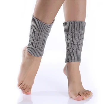 Женская трикотажная грелка для ног Зимние короткие гетры Манжеты для ботинок Модные тепловые женские леггинсы Грелка для ног
