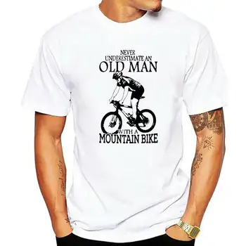 Горный велосипед Никогда не недооценивайте футболки старика, забавные графические модные новые хлопковые футболки с коротким рукавом и о-образным вырезом Hararajuku