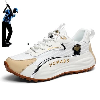 2024 Новые мужские туфли для гольфа Spring Mesh Дышащая повседневная обувь для ходьбы Мужская мода Беговые кроссовки
