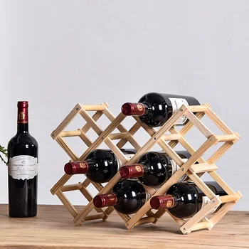 10 бутылок складные настольные отдельно стоящие деревянные стеллажи для хранения вина для дома, кухни, бара, шкафа, кладовой