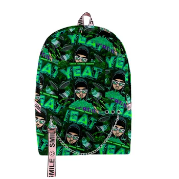  Хип-хоп Популярный Funny Yeat Rapper 3D-печать Студенческие школьные сумки Унисекс Оксфорд Водонепроницаемый блокнот многофункциональные туристические рюкзаки