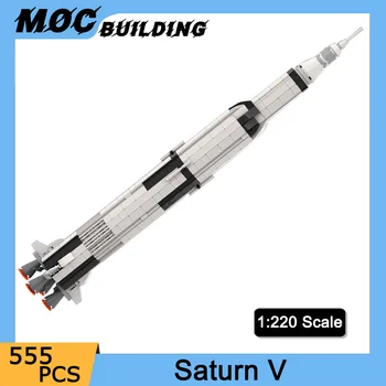 MOC Saturn V Rocket Строительные блоки Космическая серия Космическая серия 1:220 Масштаб Аэрокосмическая модель DIY Собранные кирпичи Дисплей Коллекция Игрушки Подарки