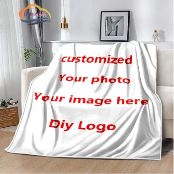  Настроить фотографию логотипа Бренд Одеяло 3D-печать DIY Ваши фотографии на заказ Мягкий удобный диван для украшения дома 
