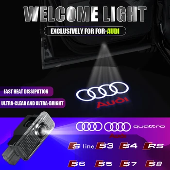  Автомобильные HD Дверные Приветственные Огни Светодиодные Прожекторы Лампы Для AUDI SLINE QUTTRO S2 S3 S4 S5 S6 S7 S8 S RS A4 B8 B6 B9 B7 A3 8P 8 В 8 л A6 C7