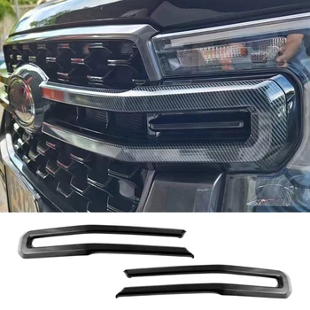 Для Ford Ranger 2023 2024 Автомобильная передняя решетка радиатора Молдинг Крышка Отделка Решетка радиатора Детали отделки ABS Carbon Fiber