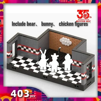 хоррор игрушки медведи фигурки кролик персонажи охрана офис ресторан шоу сцена ужасы игровые сцены строительные блоки