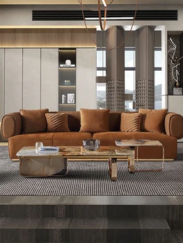 итальянский легкий роскошный диван простой современный элитный вилла гостиная маленькая квартира креативный дизайнерский тканевый диван