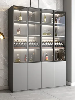 Стеклянный винный шкаф Витрина для гостиной Настенный шкаф для красного вина Коммерческая роскошь высокого класса 2023 года новая модель