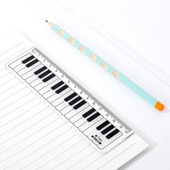 1 шт. 15 см пластиковая картина линейка закладка школьная клавиатура пианино клавиатура пластиковые прямые линейки студенческий инструмент для рисования школьные принадлежности