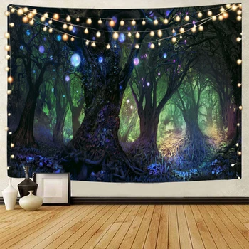Лес мечты и звездное небо фон декоративный гобелен богемный хиппи настенный гобелен домашний декоративный гобелен