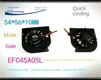 Бесшумное охлаждение EFC45A05L 5 см 5 В Турбина Ноутбук Двойной шарикоподшипник Безрамный вытяжной вентилятор охлаждения