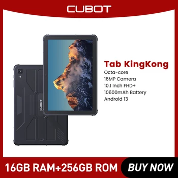Cubot TAB KINGKONG, Защищенный планшет Android 13, IP68 Водонепроницаемый, 16 ГБ ОЗУ (8 ГБ + 8 ГБ расширенный), 256 ГБ ПЗУ, 10600 мАч